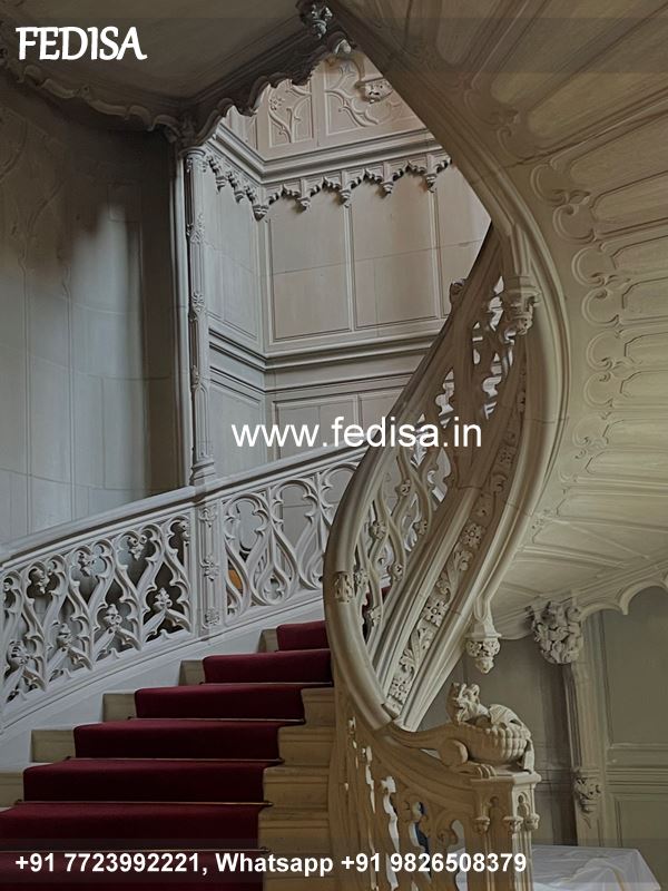 Classic Staircase Under Space Design Staircase Under Space Design Balcony Railing With Glass Design