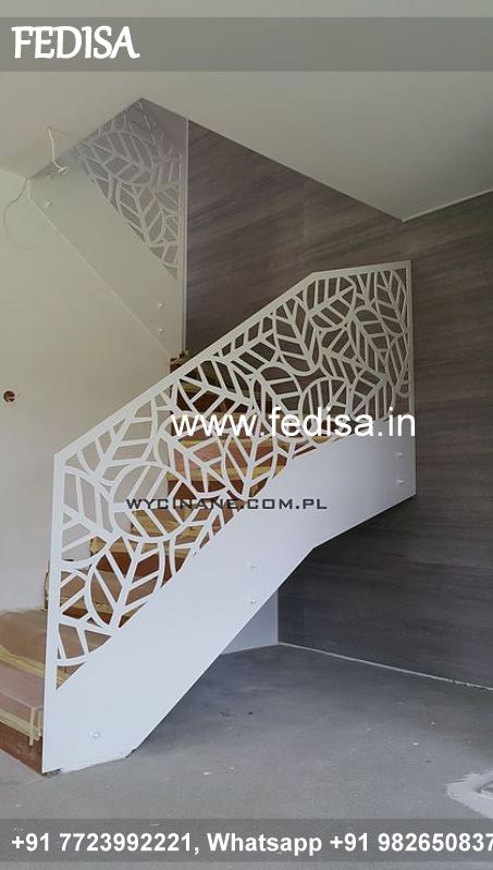 Classic Stair Railing Design Iron Laser Cut Stair Railing Chhat Par Railing Design