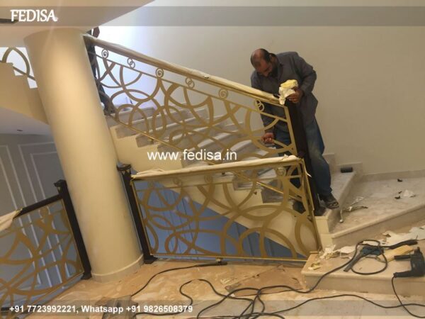 Luxury Staircase Bottom Design Living Room Staircase Partition Design Double Grill Door Design