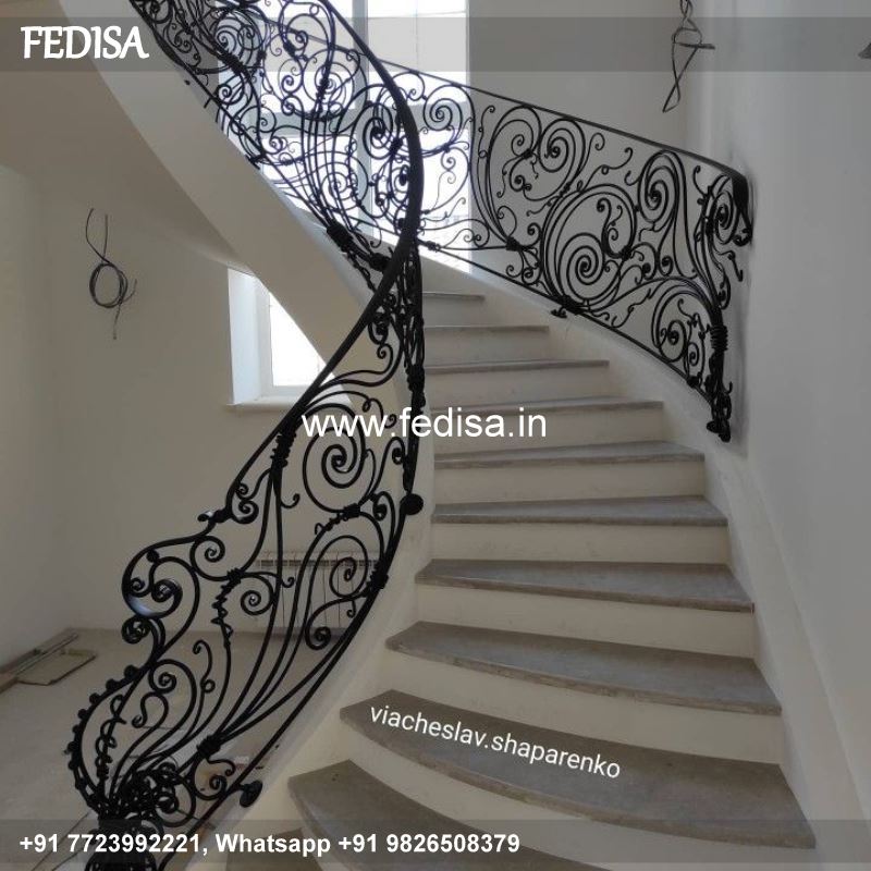 Classic Steel Grill Design For Stairs With Glass Folding Staircase Steel Design Double Height Staircase Design