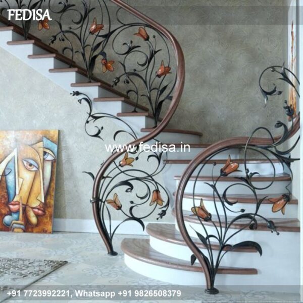 Classic Modern Spiral Staircase Inside House Staircase Design Flat Bar Railings Design