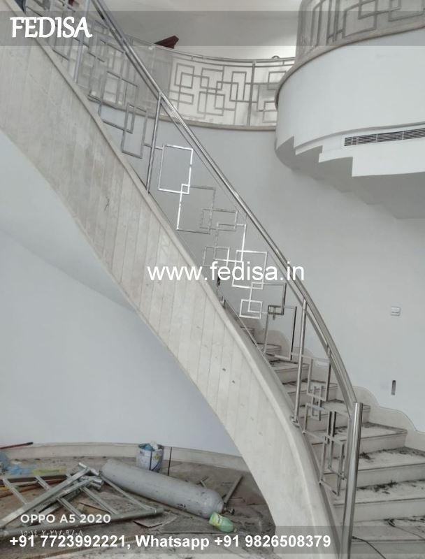 Classic Steel Grill Design For Stairs With Glass Two Staircase House Plans Grill Design Glass