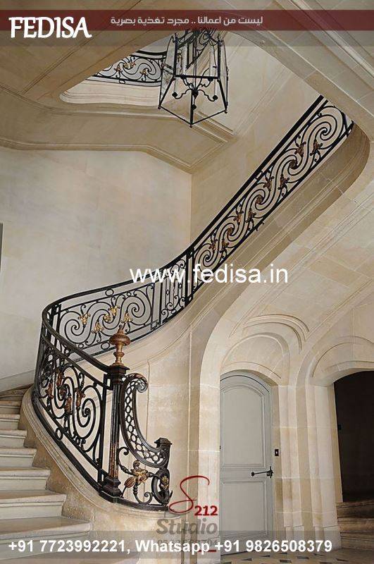 Classic Curved Staircase Design Simple Grill Design For Stairs Grill Gate Sliding