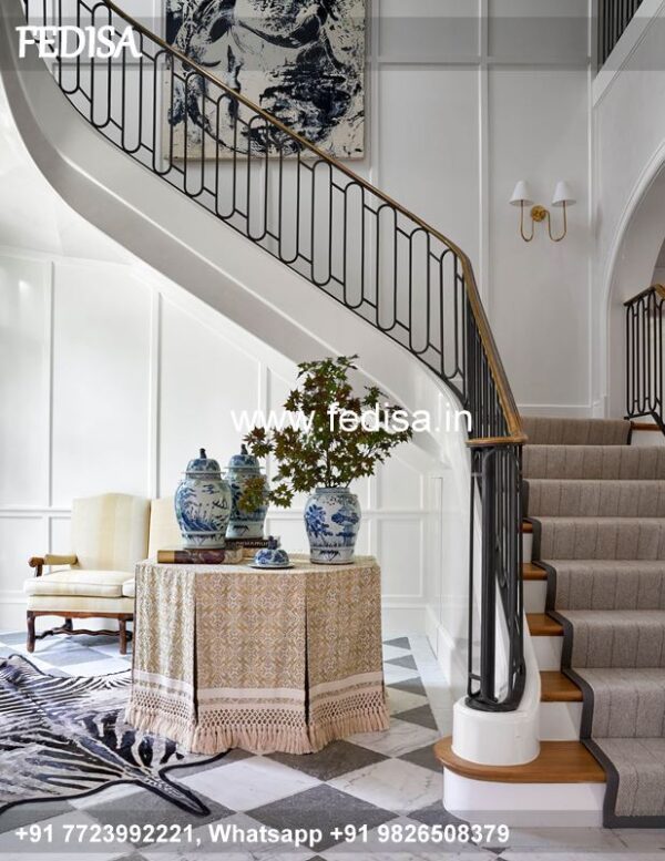 Classic Steel Stairs Design Black And White Staircase Design Iron Bar Window Grill
