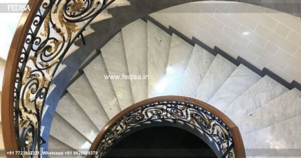 Classic Contemporary Staircase Single Floor Staircase Design Iron Grill For Compound Wall