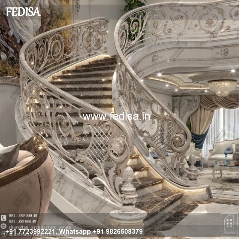 Luxury Outside Staircase Wall Design Brick Railing Design Kanch Railing Design