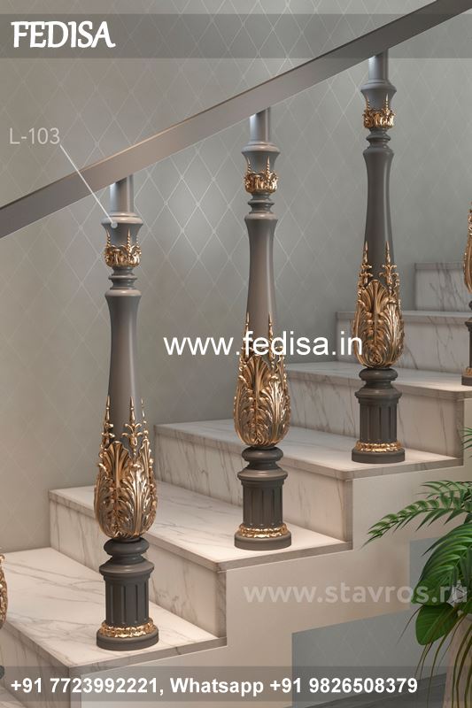 Classic Down Stairs Design Railing Plaster Design L Shaped Stairs For Small Spaces