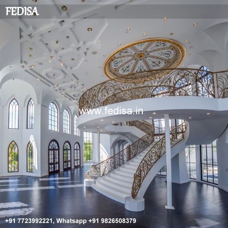 Luxury Double Staircase House Plans Lohe Ki Railing Design Latest Safety Door Grill Design