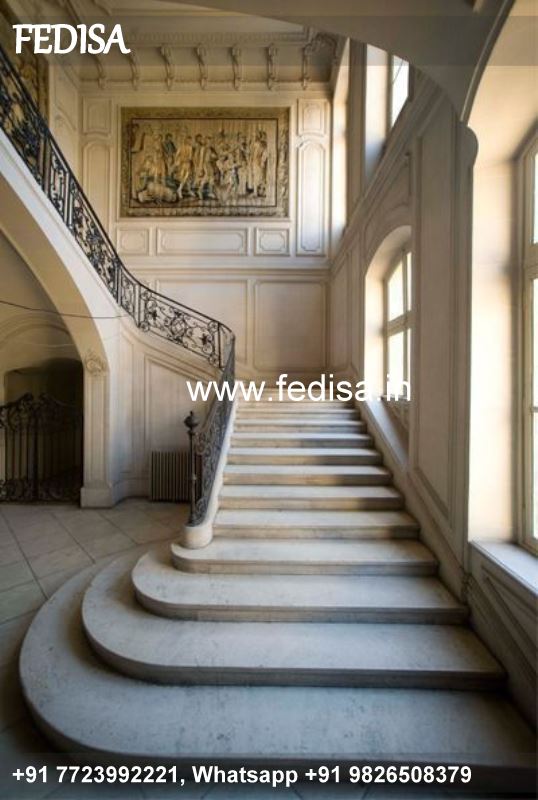 Luxury Zaha Hadid Stairs Steel Terrace Design Living Room Window Grill Design