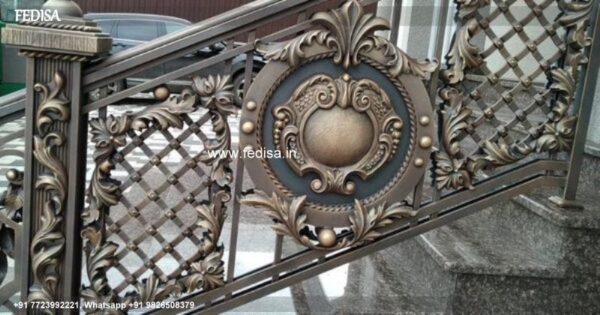 Classic Stair Partition Design Modern Boundary Wall Railing Design Lohe Wali Grill