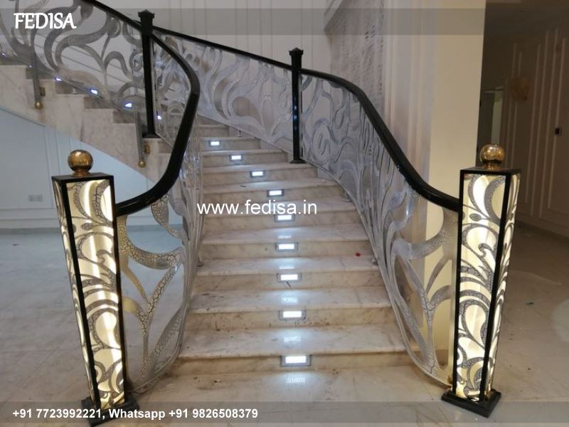 Classic Staircase Stone Design Lohe Ke Pipe Ki Railing Design Main Door Grill Designs For Flats Price