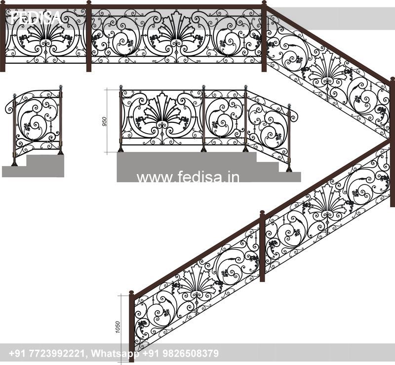 Luxury Round Stairs Design For Home Chhat Railing Plaster Design Modern Fence Grill Design