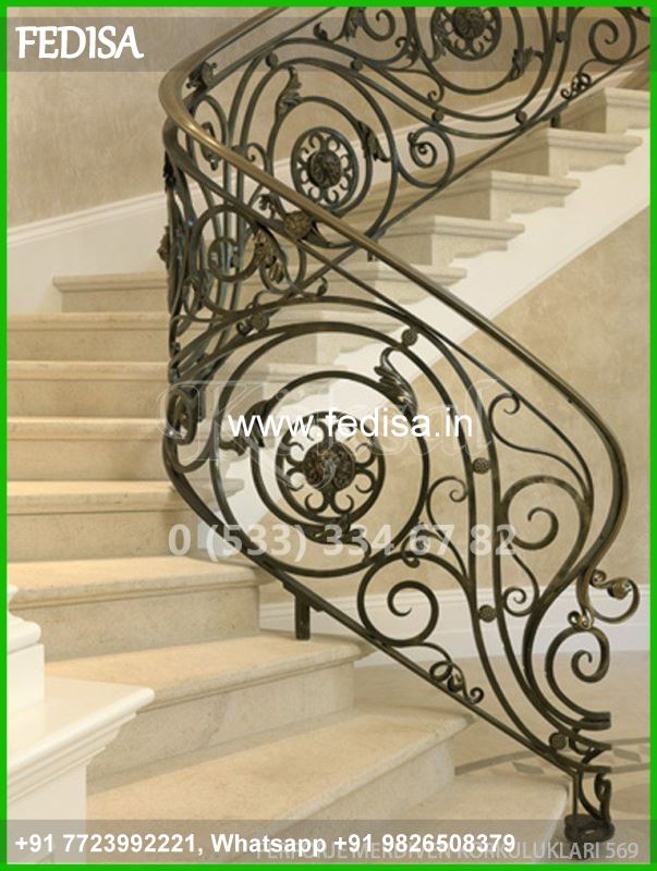 Luxury Iron Stairs Design For Home Roof Railing Design Iron Modern Indoor Stair Railing