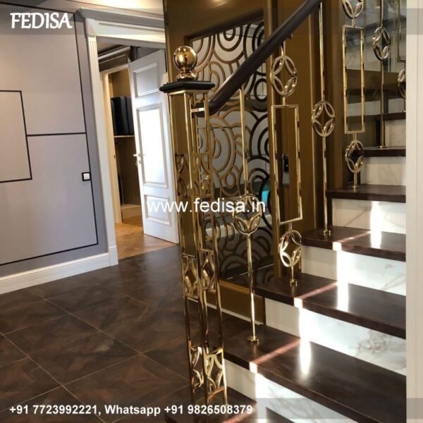 Classic Fabrication Staircase Design Sidhi Ki Railing Modern Wood Staircase Railing