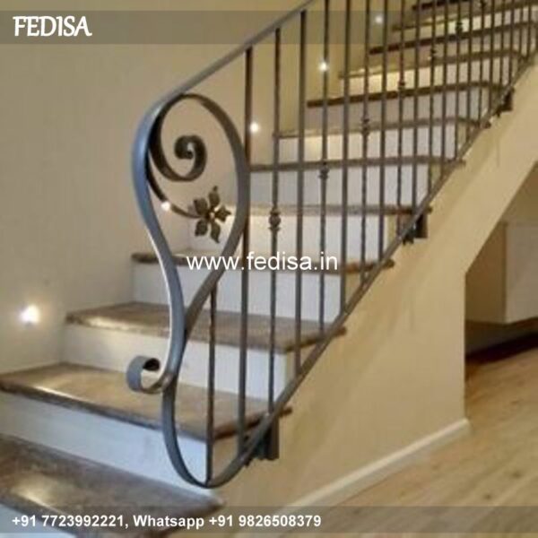 Luxury Unique Staircase Design Steel Grill Glass Design Modern Wrought Iron Stair Railings Interior