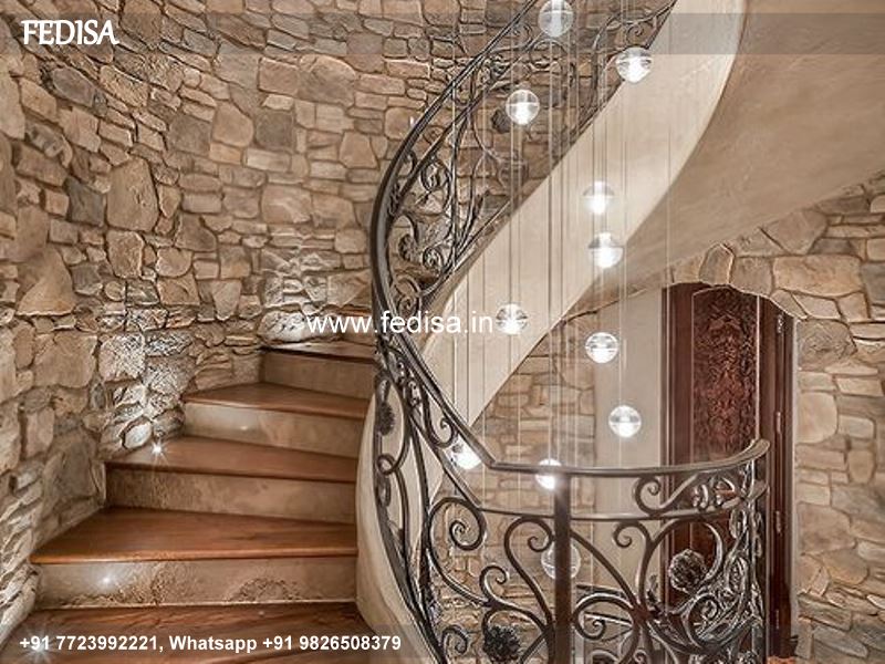 Classic Iron Round Stairs Design Home Roof Railing Design Normal Grill Gate