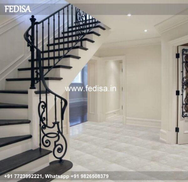 Luxury Best Stairs Design Balcony Glass Etching Designs Plain Grill Gate Design