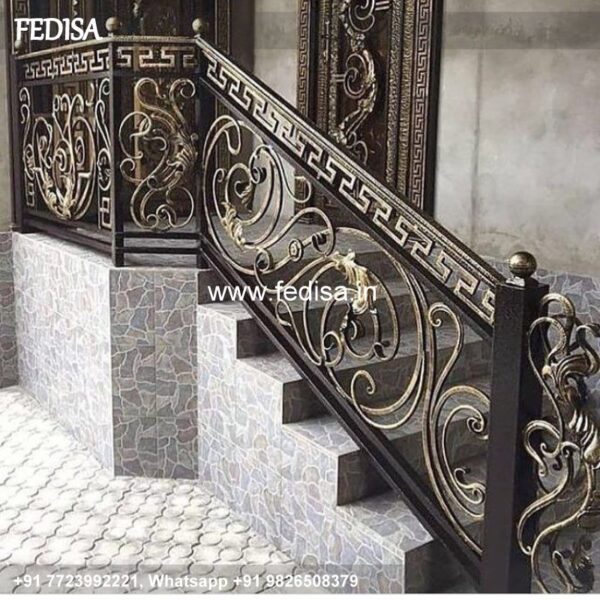 Classic Modern Stairs Design For Home Spiral Railing Design Porch Steel Grill Design