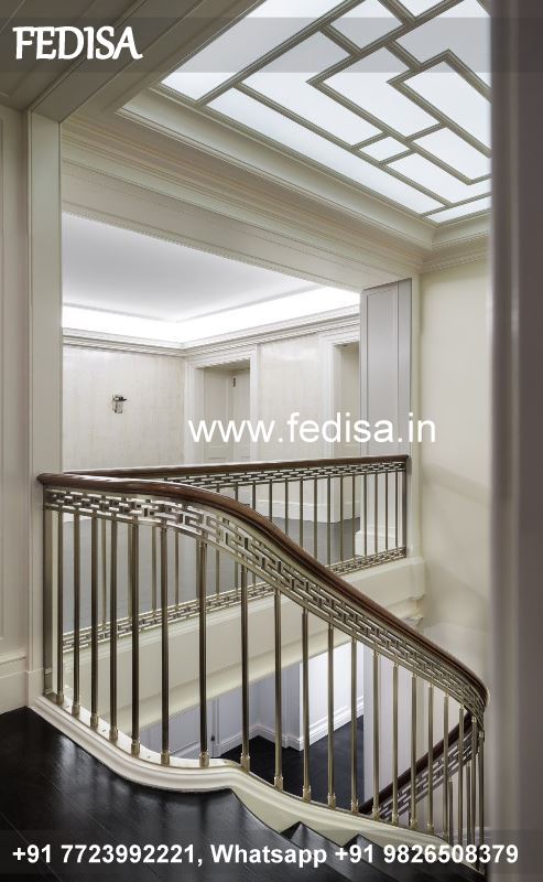 Classic Main Door Stairs Design Rot Iron Railing Design Railing Steel Glass Design