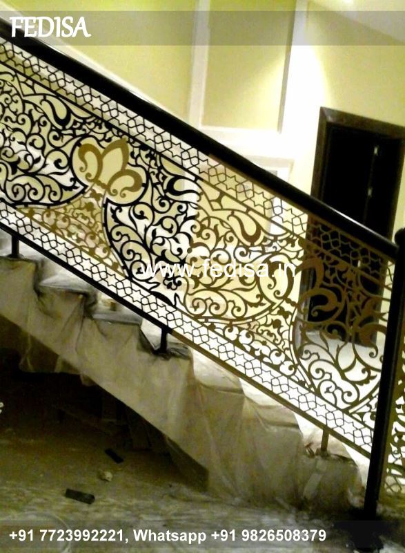 Luxury Winder Stairs Design Simple Wrought Iron Railing Railing Steel Grill Design