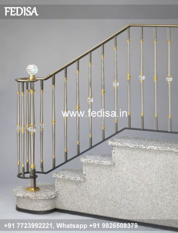 Luxury Unique Staircase Design Wrought Iron Grills For Balcony Railings Modern Design