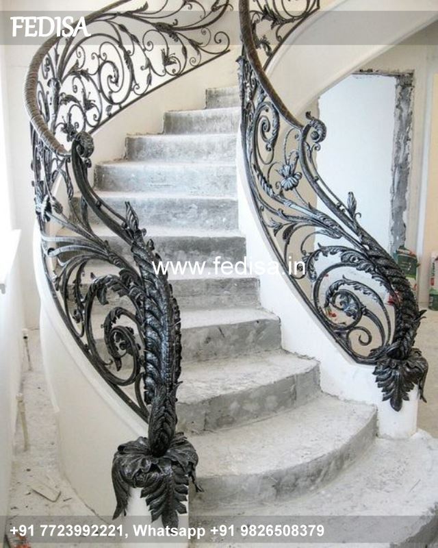 Luxury Staircase Bottom Design Stair Railing Design Steel Price Roof Side Railing Design