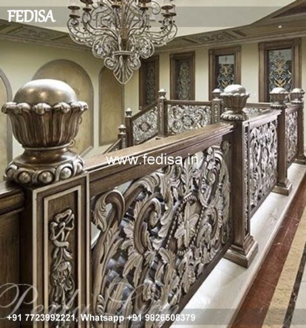 Luxury Wooden Stairs Railing Design With Glass Staircase Steel Grill Design Royal Railing Design