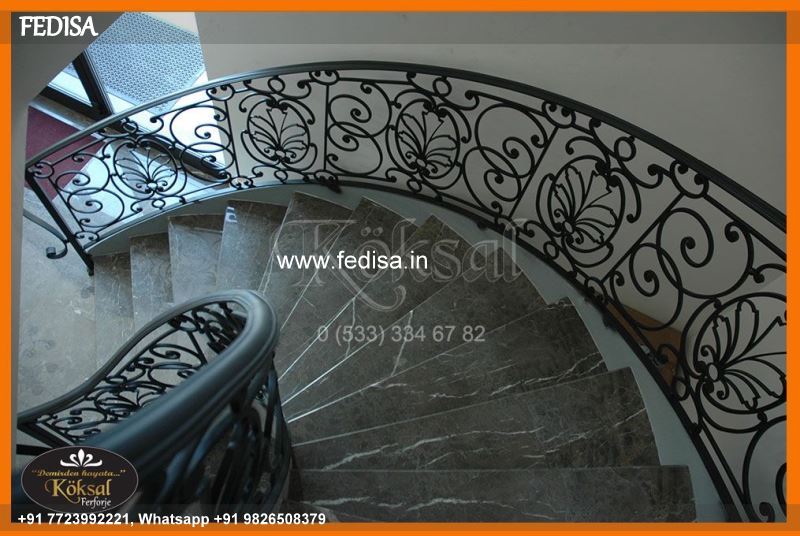 Luxury Modern Staircase Design Steel Gate Railing Design Sample Grill Design