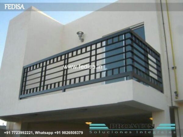 Classic L Shaped Staircase Design Steel Chhat Railing Design Square Bar Grill Design For Door