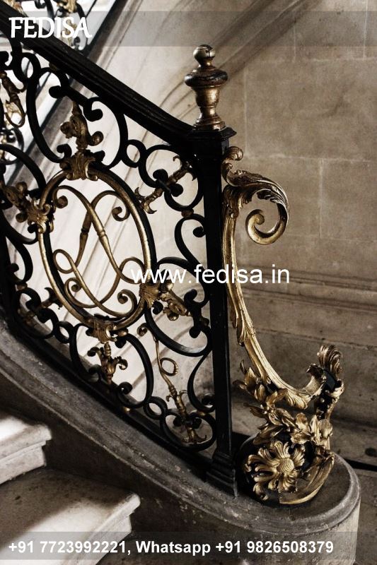 Luxury Winder Stairs Design Iron Terrace Railing Square Pipe Window Grill