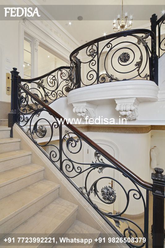 Luxury Front Entrance Stairway Balcony Railing Design For Home Stair Small Space