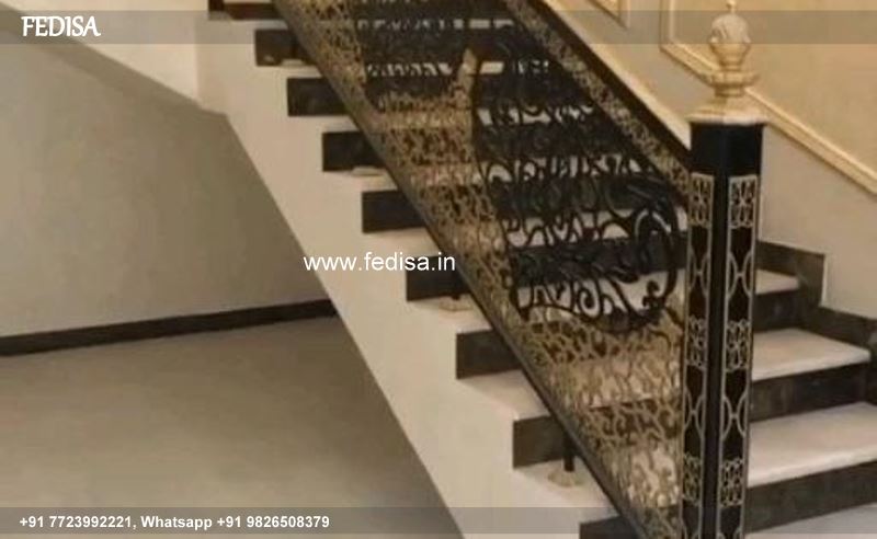 Classic Dog Legged Staircase Design Ss Grill Design For Balcony Price Stair Ventilation Design