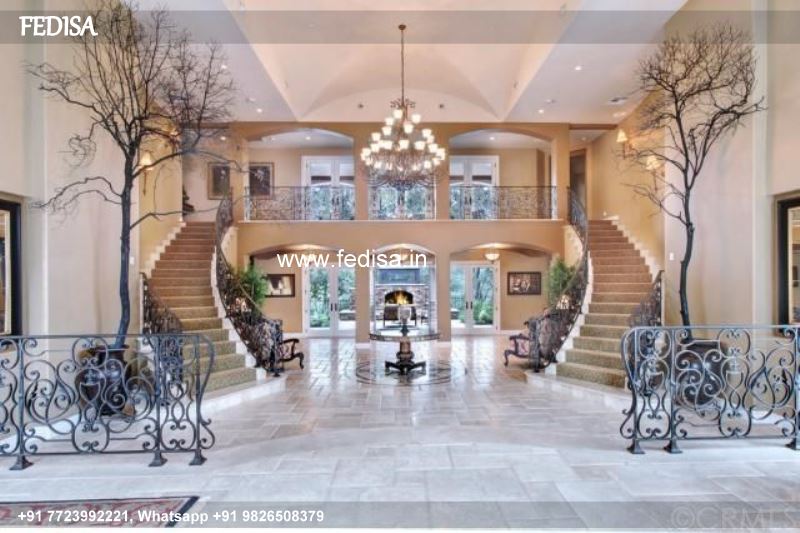 Classic Front Staircase House Design Balcony Tempered Glass Design Staircase Design With Wood And Glass