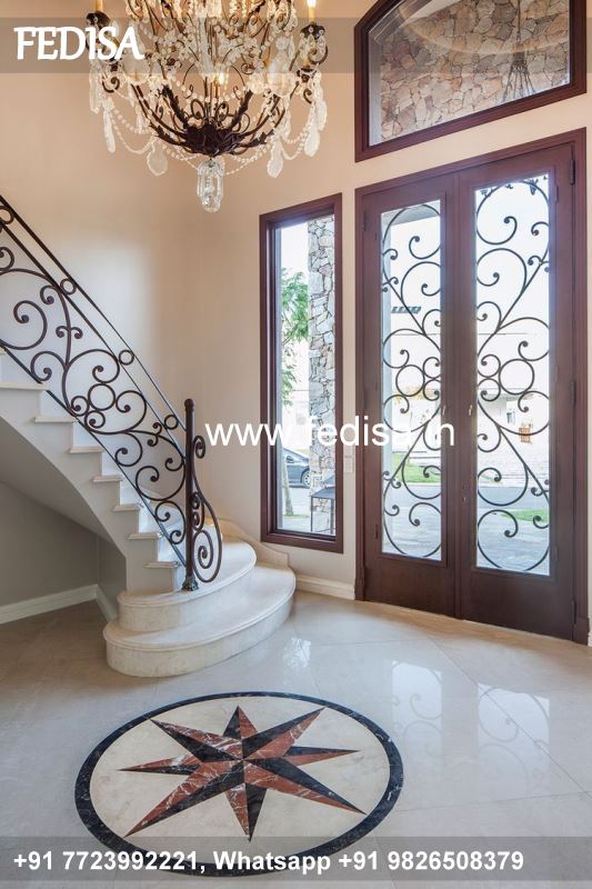 Classic Inside Stairs Design Parapet Glass Railing Design Staircase Grill Design Indian House