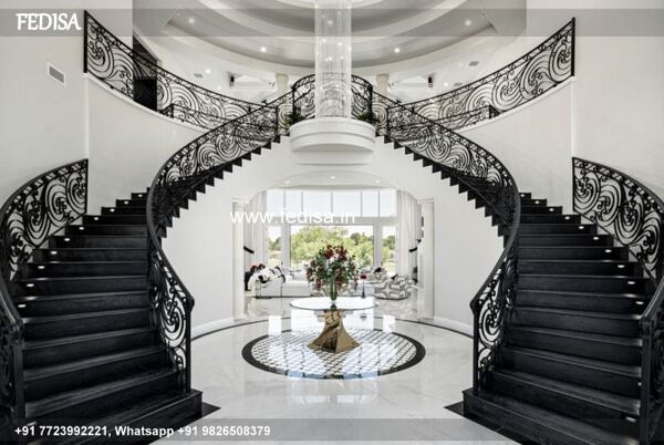 Classic Spiral Steps Design Mandir Steel Railing Design Staircase Side Steel Design