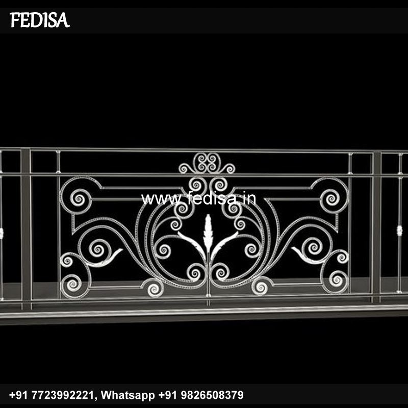 Luxury Modern Concrete Stairs Design Indoor Curved Railing Design Balcony Stairs Grill Color