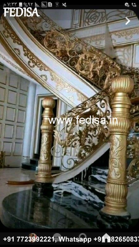 Classic Stair Wall Color Design Baluster Design Steel Steel Grill Design For Railing