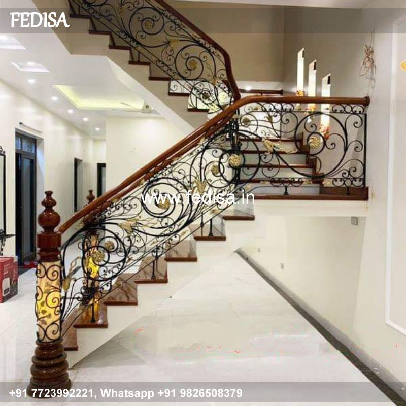 Luxury Stairs Marble Design Modern Wrought Iron Stair Railing Steel Ki Railing Chhajje Ki