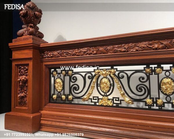 Classic Modern Spiral Staircase Railing Design For Wall Steel Railing Chajja