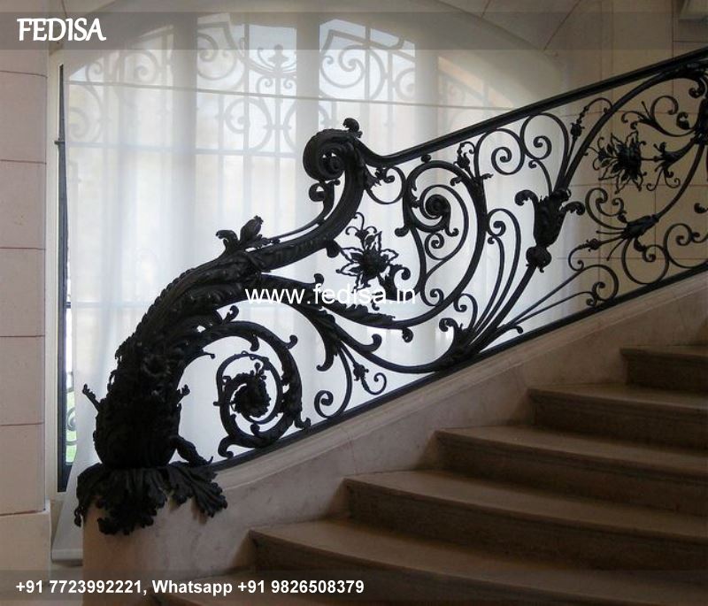 Luxury Circular Staircase Design Mission Style Staircase Railings Steel Siri Railing Design
