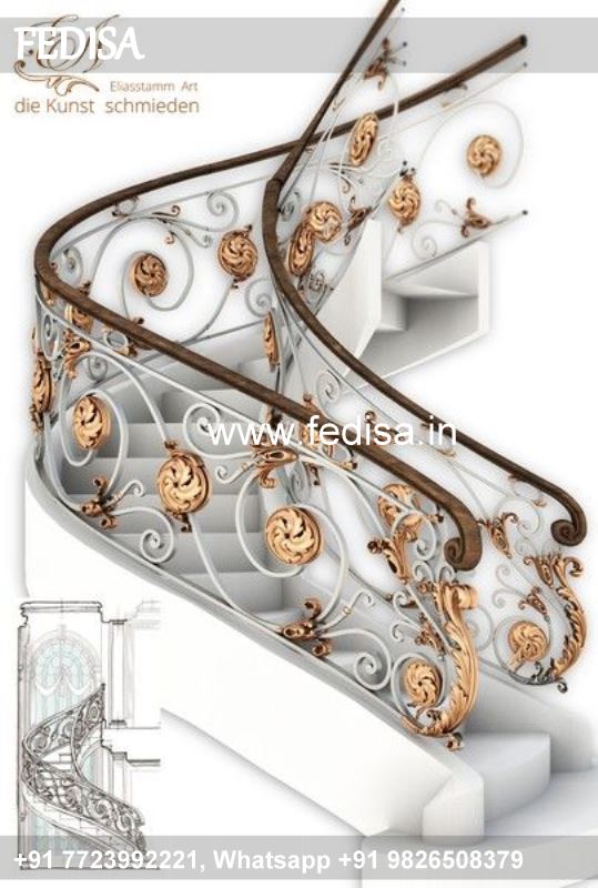 Classic Stair Riser Design Wrought Iron Baluster Patterns Tubular Railings Design For Stairs