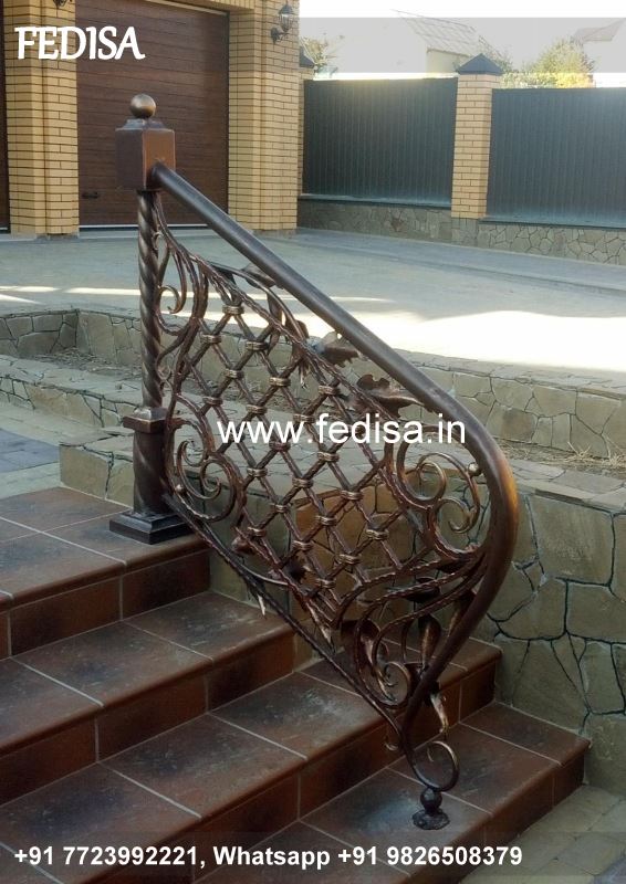Classic L Shaped Staircase Design Architectural Railing Design Tubular Steel Railings Design