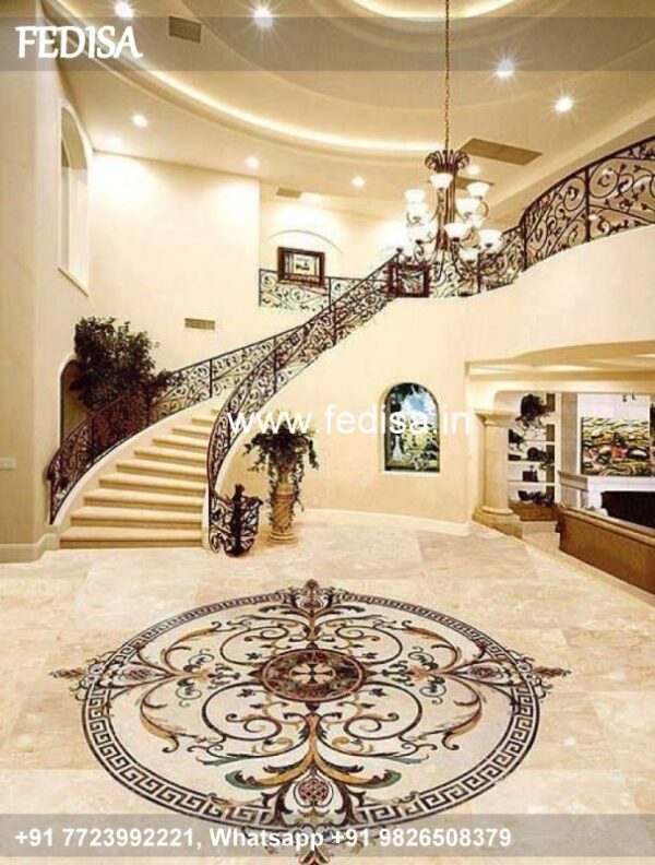 Luxury Villa Stairs Design Steel Grill Design Welding Khidki Design