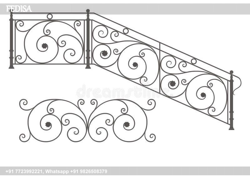 Luxury Corner Stairs Design Window Steel Grill Design 2020 Latest Window Baluster Design