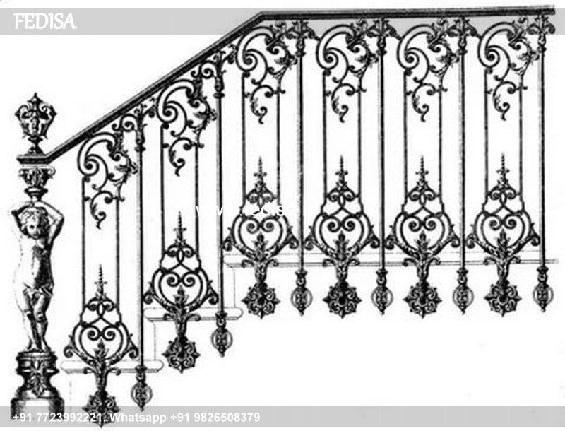 Classic Double Molding Marble Stairs Iron Window Design For Home Window Iron Grill Design For Indian Homes