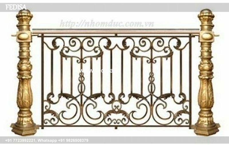 Classic Stairs Stone Design Grill Gate Color Wood Guardrail Design