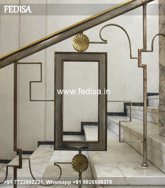 Luxury Staircase Glass Etching Designs Kitchen Window Grill Design Wooden Safety Door With Steel Grill