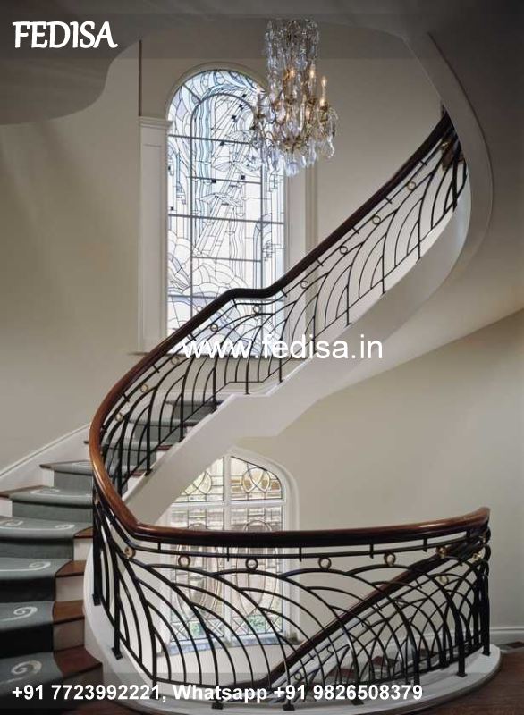 Classic Modern Curved Staircase Laser Cut Grill Design Zaha Hadid Stairs