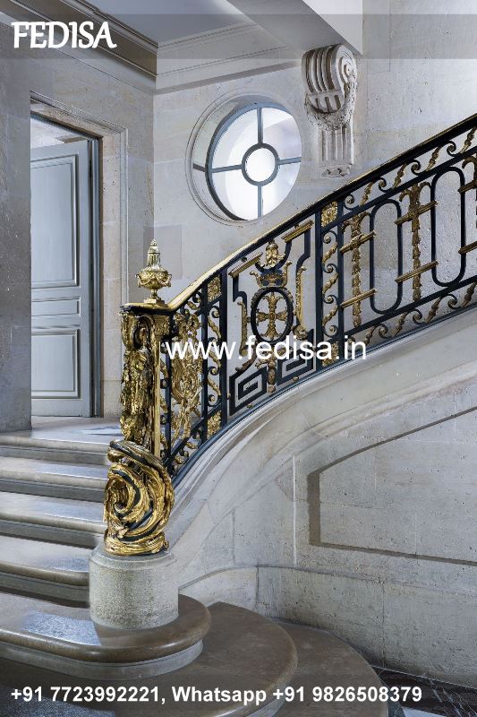 Classic Stairs To Second Floor Design Grill Window Color Chhat Grill Design