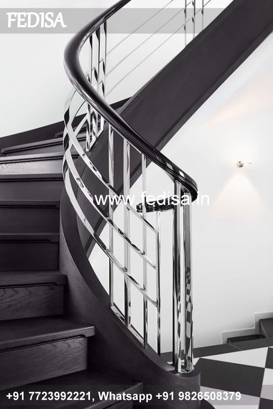 Luxury Staircase Railing Design With Glass Iron Window Design For Room Cnc Grill Design For Front Elevation